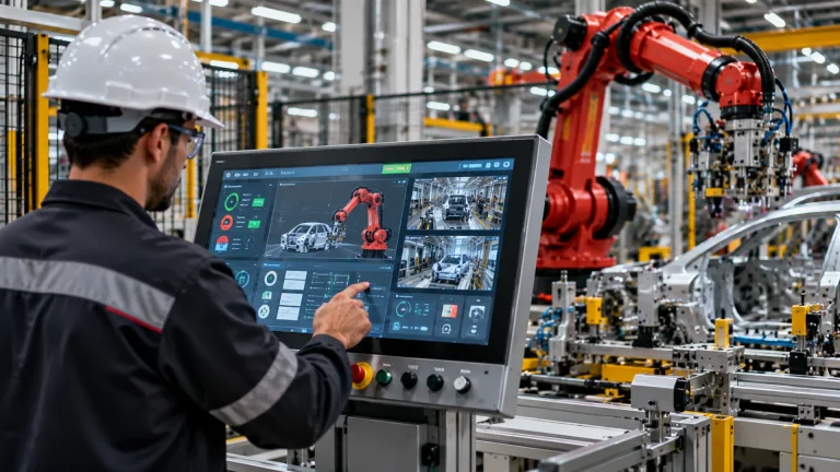 One Touch-Screen Interface to Control an Entire Robotic Cell